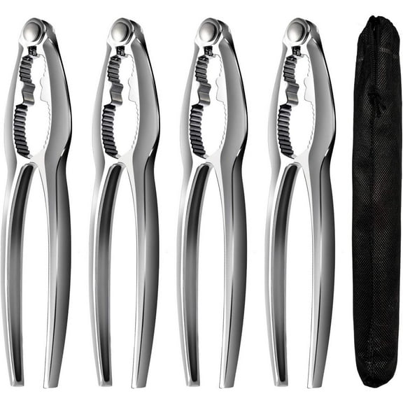4 Pack Crab Leg Crackers and Tools Shellfish Crab Claw Cracker Seafood Lobster Crackers and Tools Nut Crackers for Crab Legs Kitchen Set Utensils Steel