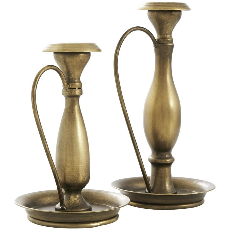 Novogratz Antique Style Candle Holders - Bronze Metal - 2