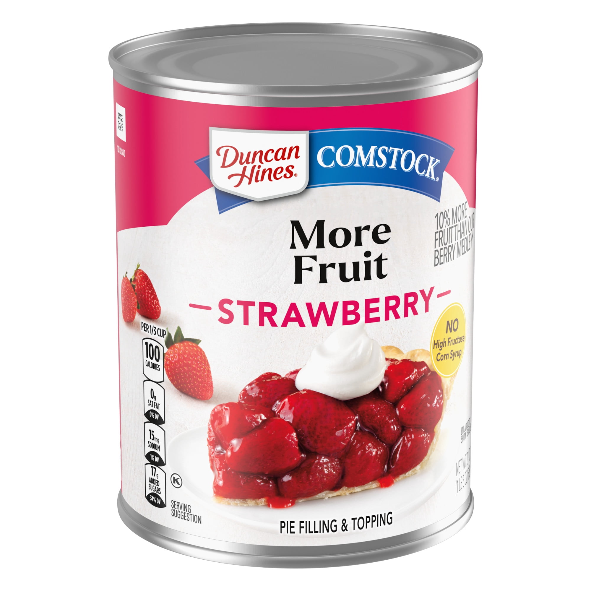 (3 pack) Duncan Hines Comstock, Premium Strawberry Pie Filling & Topping, Ready to Use, 21 oz.