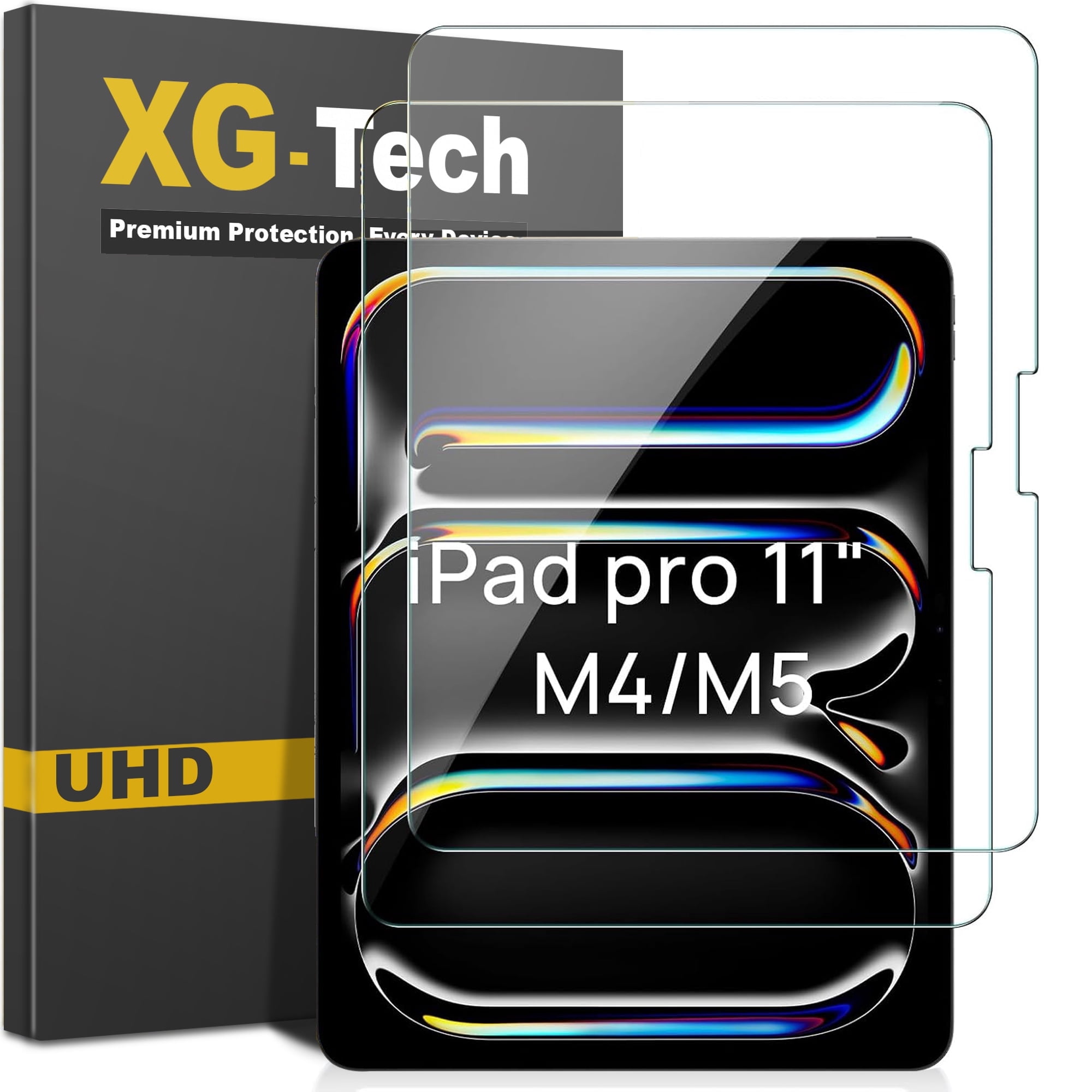 Apple iPad Pro 11‘’ Screen Protector M5 2025 M4 2024 (6th / 5th Generation), 2-Pack Shatterproof Tempered Glasses, Bubble Free, HD Clarity