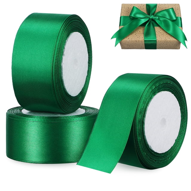 3 rollos de cintas de raso, cinta para envolver regalos, decoración artesanal, cinta ancha para bodas, San Valentín, cumpleaños, 22m