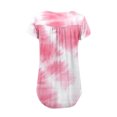 thumbnail image 5 of JTZGDY Floral Shirts for Women Loose Fit Vintage Graphic Summer Short Sleeve Henley Tops Trendy Oversized Dressy Casual Flowy Tunic Blouse to Hide Belly for Leggings Pink#02 S, 5 of 6