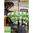thumbnail image 4 of Outdoor Tablecloth with Umbrella Hole and Zipper, St. Patrick's Day Square Table Cloth 54x54 Inch Waterproof Tablecloth, Shamrock Grasses Sage Green Plaid Picnic Table Cover for Patio Camping, 4 of 7