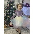 thumbnail image 3 of Arshiner Toddler Girls Dresses Sparkly Tulle Dress Fall winter Velvet Dresses for Toddler, Irregular Tulle and Cute Bowknot Design, Great for Halloween Christmas Holiday Party, 3 of 5