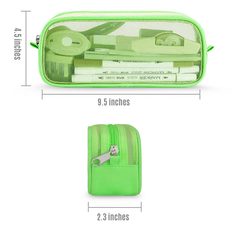 Multifunctional Pencil Pouch Portable Durable Stationery Case for Friends  Children Students Matcha Green 