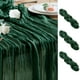thumbnail image 1 of Wokceer Juego de 3 Caminos de Mesa de Gasa Verde Esmeralda 89x305 cm, 1 of 8