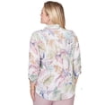 thumbnail image 2 of Alfred Dunner Womens Petite Tropical Button Front Tie Sleeve Top, 2 of 4