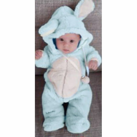 

RPVATI Baby Unisex Fleece Warm Long-Sleeve Cotton Footed Sleep Newborn Infant Zipper WinterJumpsuit Solid Hooded Clothes