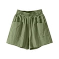 thumbnail image 6 of Women's Soft Fabric Elastic Waist Shorts, Pull On Style with Functional Pockets, Mid Rise Tummy Control, Casual Summer Wear for Daily Errands, Travel, Walking, Gardening,, 6 of 7
