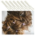thumbnail image 5 of 100 PCS Invisible Wave Hairgrip U Shaped Hair Pins Kit Large Heavy Duty Crinkled Hair Pins for Women and Ballet Bun with Box (2.4 in, Gold), 5 of 5