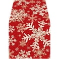 thumbnail image 2 of Red Snowflake Tablecloth, Holiday Table Cover, 60x80 Inches, Premium Cotton Fabric, For Dining Room, Wedding Events, Easy Clean, Elegant Decor, Dust Proof, Rectangular Design, Restaurant Gift, 2 of 6