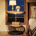 thumbnail image 5 of Finmind 2-Tier Round End Table, Wood Side Table with Storage Shelf, Arc-Shaped Metal Frame Bedside Nightstand for Living Room, Bedroom, Light Brown & Black, 5 of 8