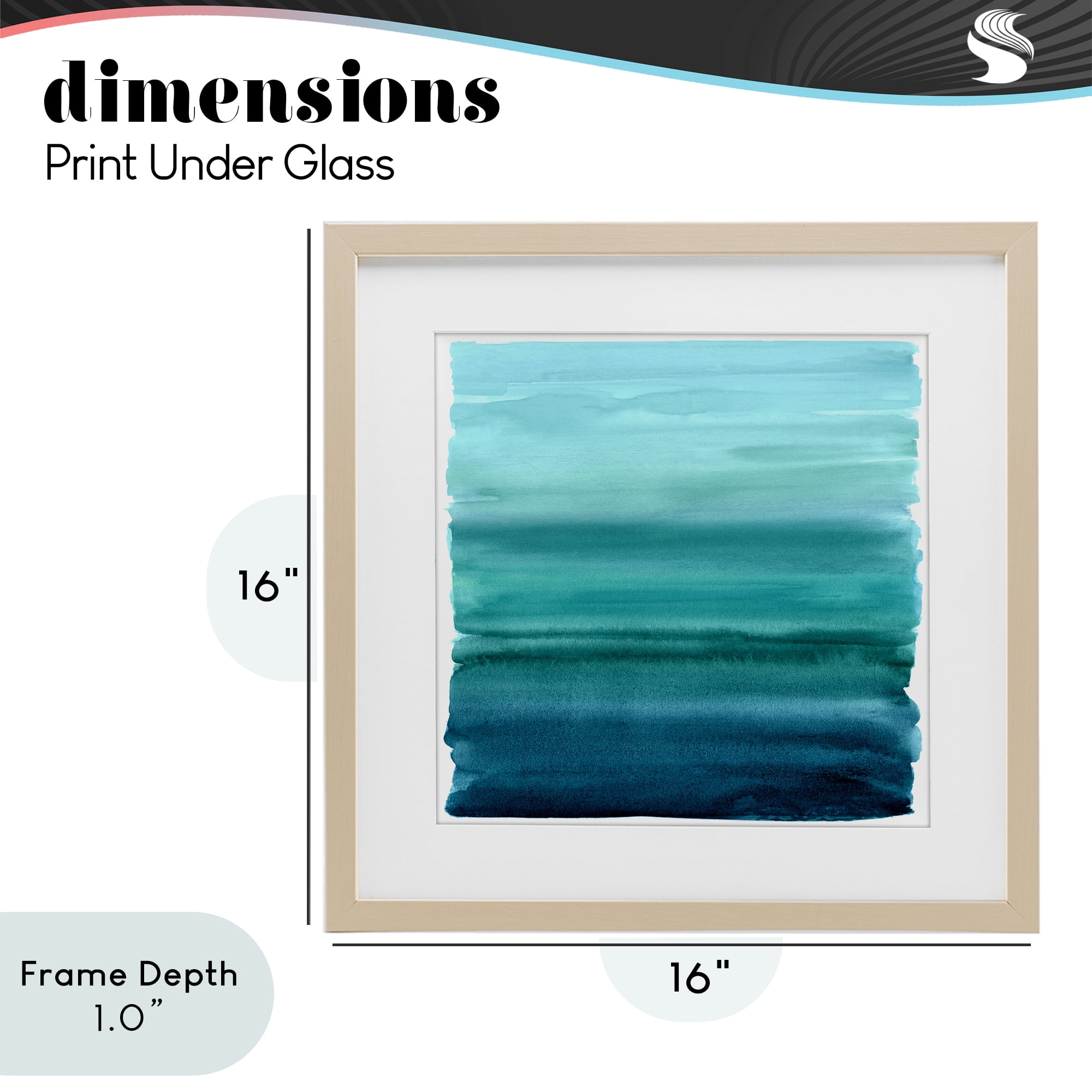 Stupell Industries Aqua Ombre Gradient Birch Framed Print Under Glass, design by Allie Corbin