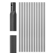 VEVOR Staircase Balusters 16 pack, 44 Inch Durable Carbon Steel Stair Balusters, 0.5 Inch Indoor Square Metal Spindle Railing, Corrosion-Proof Hollow Deck Railing with Pre-Drilled Holes, Matte Black