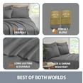 thumbnail image 4 of Swift Home Bonus Pillowcases Eco Friendly Bamboo Blend Sheet Set, 6 PC, Queen, Charcoal Gray, 4 of 6