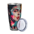 thumbnail image 2 of Cauagu Vibrant Street Art Portrait Pattern 20oz Tumbler,Stainless Steel Vacuum Insulated Tumbler with Lid Insulated Coffee Mug Thermal Cup with Splash Proof Sliding Lid-Straw Three-piece Set, 2 of 8