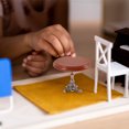 thumbnail image 3 of OUNONA 1Pcs Wear-Resistant Mini Dinning Table Black Wooden for Mini House and DIY Work, 3 of 8