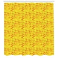 thumbnail image 3 of Fish Scale Shower Curtain, Traditional Japanese Pattern Yellow Fish Squama Mermaid Scales, Fabric Bathroom Set with Hooks, 69W X 70L Inches, Mustard Pale Yellow Orange, by Ambesonne, 3 of 3