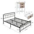 thumbnail image 6 of VECELO 3-Piece Bedroom Set with Queen Metal Bed Frame and 2 Oak Nightstands (Set of 3), 6 of 7