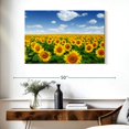 thumbnail image 3 of Elephant Stock Sunflower Field Horizon Wall Art - Horizontal Canvas Wall Art - Living Room Wall Decor - Nature Canvas - Orange And Blue Decor - 39" x 26", 3 of 8