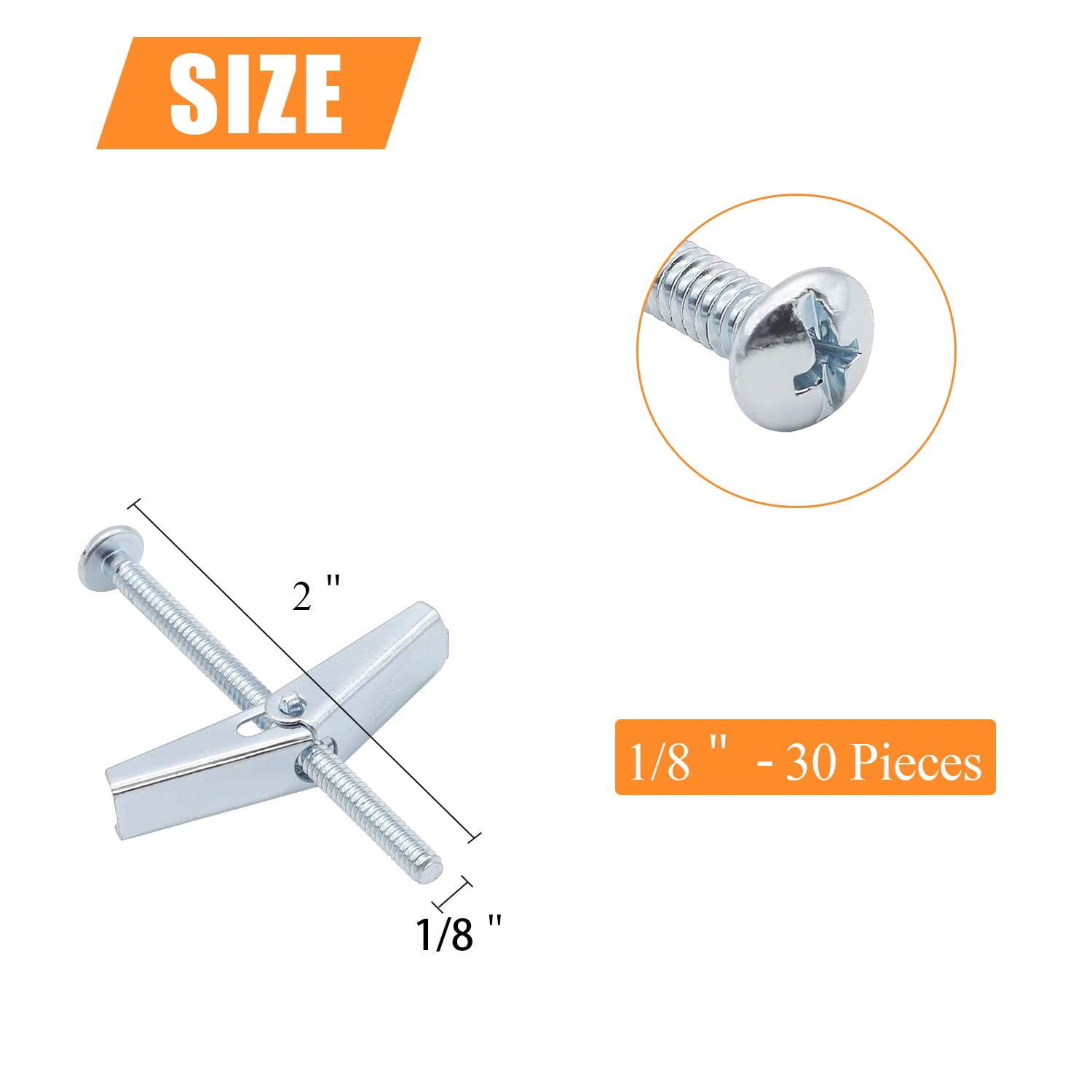 10 Pieces 1/4 Inch Toggle Anchors for Drywall, Anchor Bolts, Drywall Anchors, Screws with Anchors, Wall Anchors for Hanging Heavy Items on Drywall