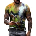 thumbnail image 2 of Waiimak T-Shirt Unimode pour Hommes Imprimés Graphiques Croix Manches Courtes Blouse Décontractée, 2 of 9