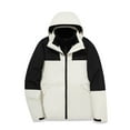 thumbnail image 3 of Timoontee Men's 3 in 1 Rain Jacket Outdoor Hiking Windbreaker Casual Comfy Fleece Jacket Coat Color Block Full Zip Coats Warm Winter Outerwear White XXXXL, 3 of 8