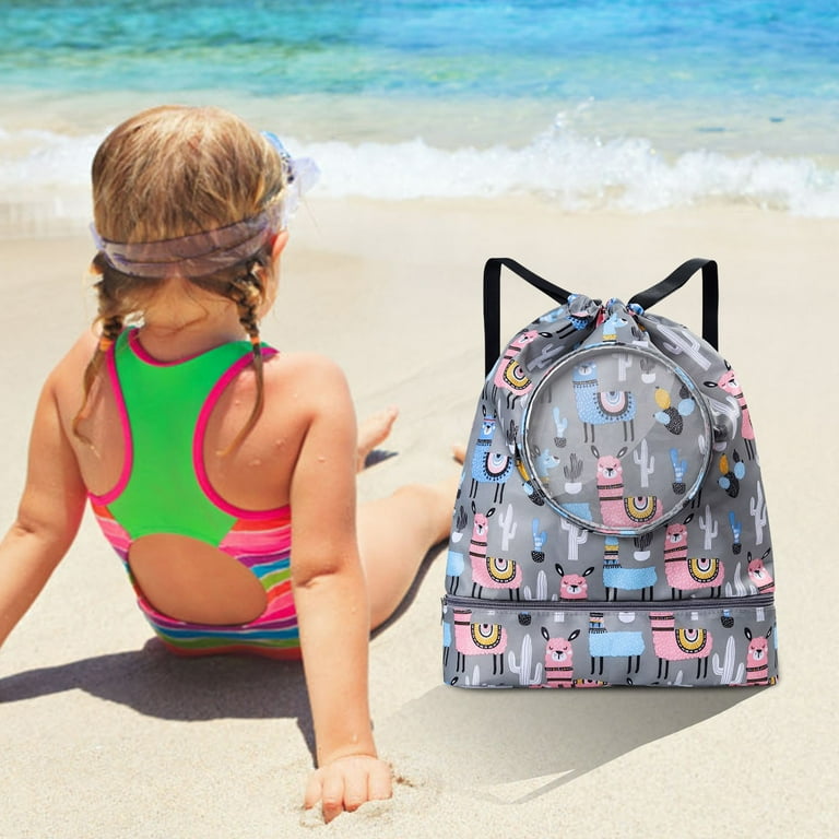 Children S Swimming Bag Dry And Wet Separation Beach Bag Swimming Clothes Storage Bag Transparent Waterproof Beam Mouth Backpack Large Hydration Backpack Women Backpack Purse for Women Medium Size Wal...