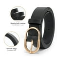 thumbnail image 4 of CHUNYAN 3 Pack Women's Leather Belts for Jeans Pants Fashion Ladies Belt with Gold Buckle 42inch, 4 of 5