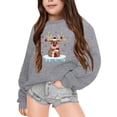 thumbnail image 1 of PMVFHDE Chandails en Molleton Graphiques en Solde pour Enfants Automne et Hiver à Manches Longues Imprimé Col Rond pour Garçons et Filles Plus Chaud Manteau à Capuche Col Rond pour Tout-Petits, Gris, 9-10 Ans, 1 of 4