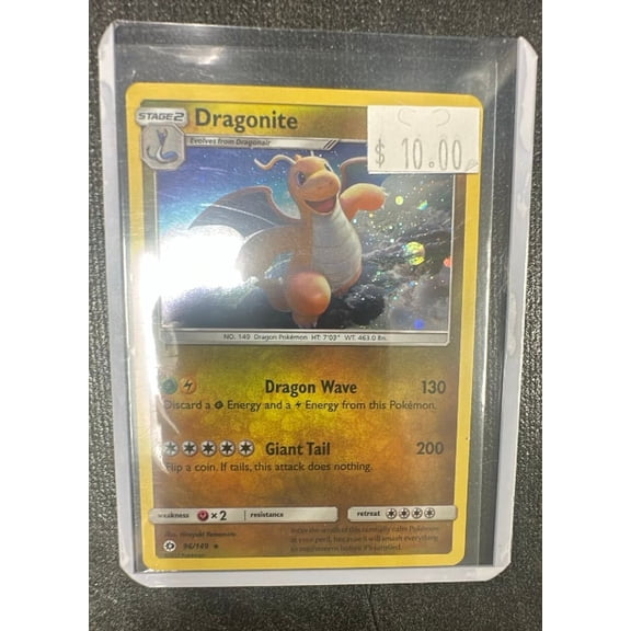 Collectible 2017 Pokemon Sun & Moon Dragonite Holo Rare #96 149 English Trading Card