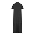 thumbnail image 6 of Inleife Womens Summer Dresses Plus Size Fashion Women Casual Loose V-Neck Short Sleeve Comfy Solid Pockets Dresses, 6 of 7