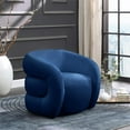 thumbnail image 3 of Meridian Furniture Fauteuil d'Appoint en Velours Bleu Marine Roxbury, 3 of 14