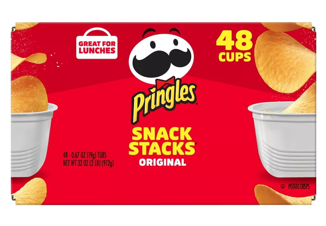 Pringles Potato Crisps Chips, Lunch Snacks, Original, 32oz Box, 48 Ct