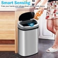 thumbnail image 6 of 13 Gallon Kitchen Trash Can Automatic Stainless-Steel Garbage Can with Touch-Free & Motion Sensor, Anti-Fingerprint Mute Designed Brushed Waste Bin for Home, Silver, 6 of 9