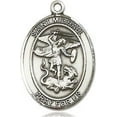 thumbnail image 3 of Extel Medium Oval Sterling Silver St. Michael the Archangel Medal, Made in USA, 3 of 10