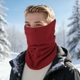 thumbnail image 2 of Unique Bargains 1 Pc Multi-function Neck Warmers Cold-proof Face Mask for Cycling Wine Red, 2 of 6