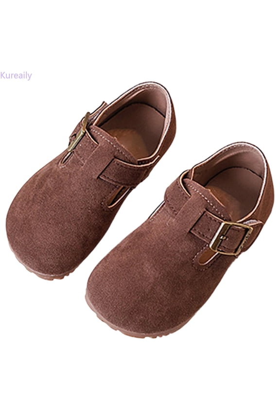 Children's Leather Shoes Spring 2025 Girls Shoes Pig Bapi Small Fragrance Wind Shoes Children's Shoes/ Size 21,21(Brown)