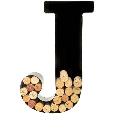 

Will s Wine Cork Holder - Metal Monogram Letter (J) Black Large- Wine Lover Gift