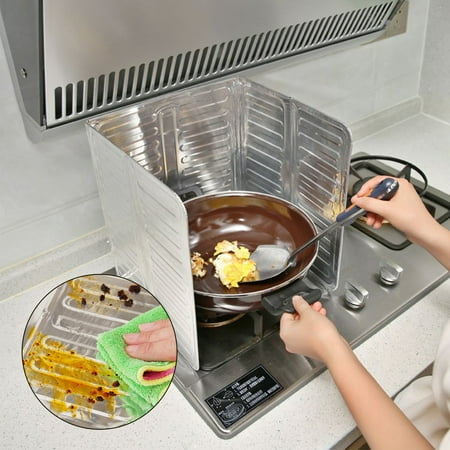 TSV 3 Side Oil Splash Guard Aluminum Foil Gas Stove Shield Oil Splatter Screen Kitchen Tool
