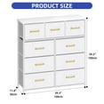 thumbnail image 2 of ModFusion 9-Drawer Fabric Dresser with Wooden Top, Storage Tower for Bedroom and Living Room, White, 2 of 10
