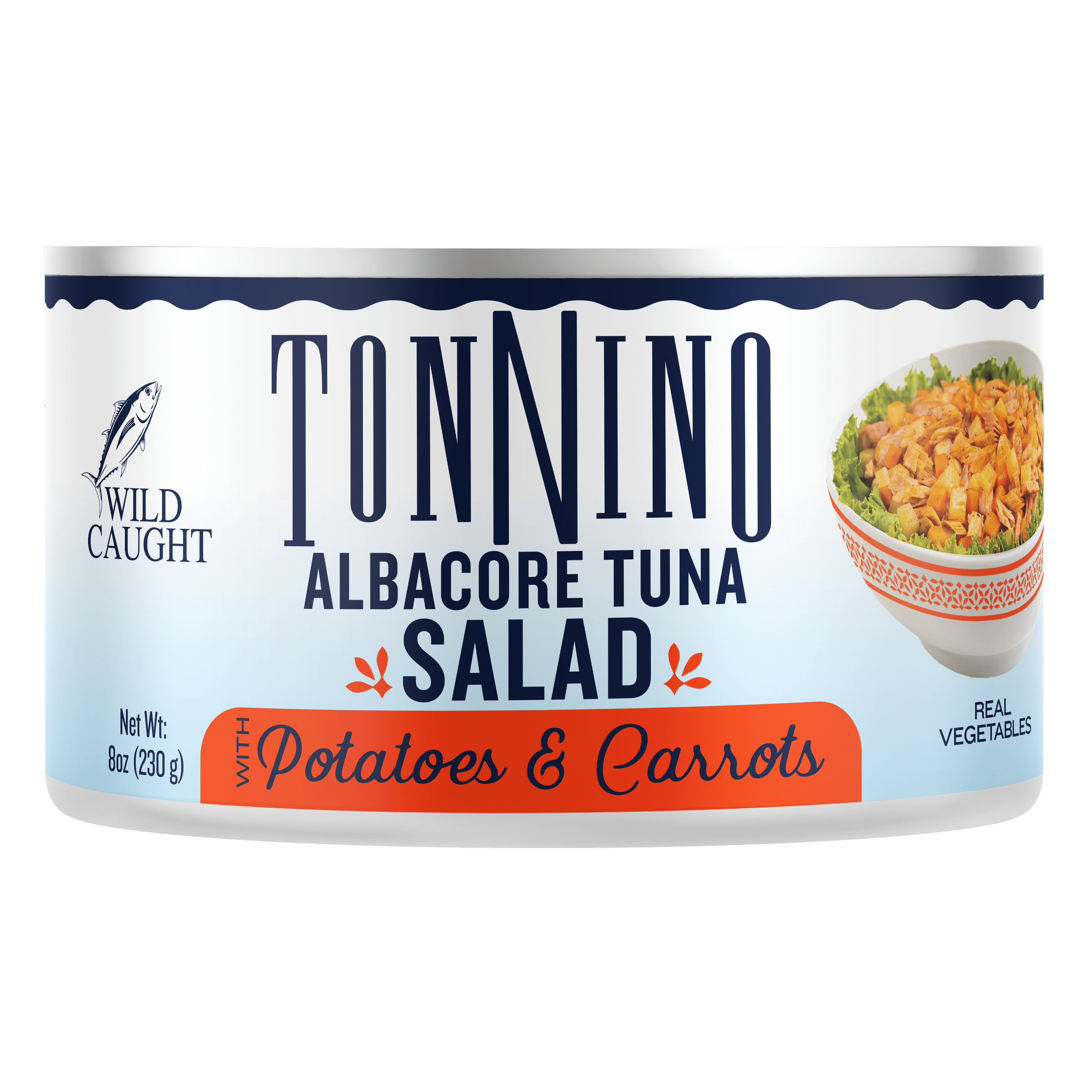 (2 pack) Tonnino Premium Albacore Tuna Salad with Potatoes and Carrots, 8 oz Can, Wild Caught, Gluten-Free, Ready to Eat