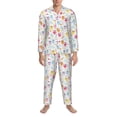 thumbnail image 3 of Wukai Cute Owl Men's Long Sleeve Pajama Set,Long Sleeve Mens Sleepwear with Pockets & Front Fly-XX-Large, 3 of 7