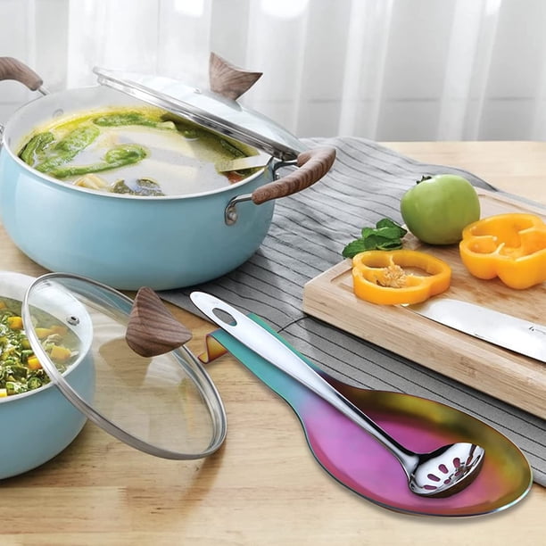 Soporte Para Cuchara Y Tapa De Olla - Mantén La Cocina Limpia Y Ordenada (Color Marfil)