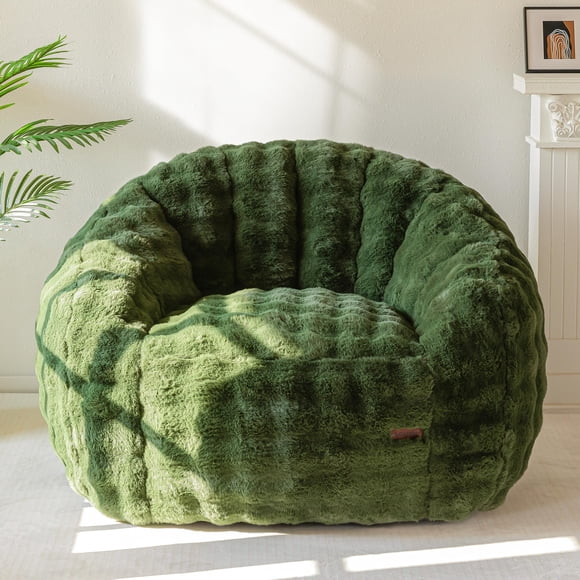 Puf MAXYOYO, con forma de concha gigante, verde, para adultos