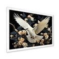 thumbnail image 2 of Designart "Floral Dove of Springtime" Animals Framed Wall Art Decor - Modern White Dove Hallway Framed Wall Art Decor, 2 of 6
