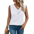 thumbnail image 2 of Diufon Tank Tops for Women Summer V Neck T Shirts Trendy Sleeveless Basic Tee Loose Blouse for Office Work, 2 of 6