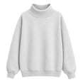 thumbnail image 4 of VJGBEGW Womens Mock Neck Sweatshirt Oversized Pullover Fall Fashion Long Sleeve Tops White M, 4 of 9