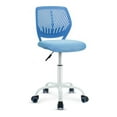 thumbnail image 1 of Pemberly Row Sponge Adjustable Mid Back Swivel Armless Office Chair in Blue, 1 of 11