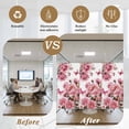 thumbnail image 6 of Pink Roses Window Privacy Film, Spring Floral Elegant Pastoral Butterfly Static Cling UV Sun Blocking Tint Film Heat Control Windows Films for Bedroom Bathroom, Window Stickers 17.7"x39.3", 6 of 8